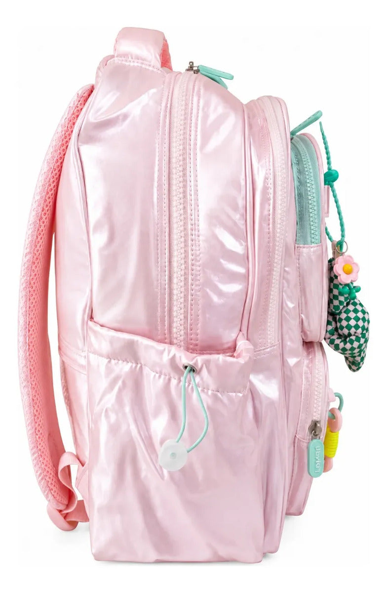 Set Escolar Lluvia Rosa Tornasol Súper Brillante Tres Piezas