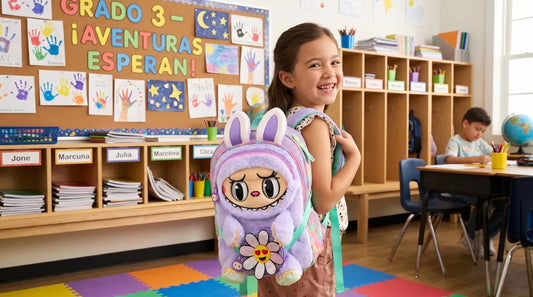Mochila Escolar Monster Conejito Con Flor Desmontable