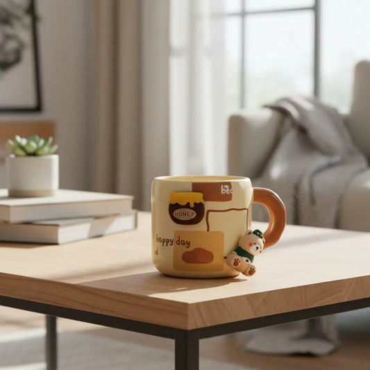 Taza Personalizable Con Pines Y Cuchara Metálica 380ml