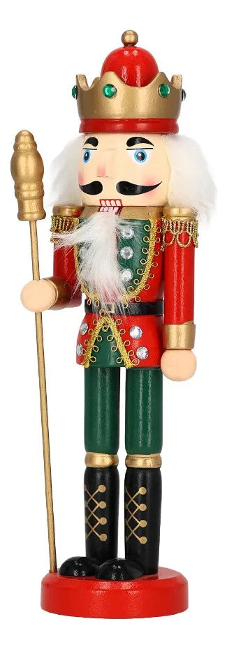 Cascanueces Lluvia Rey con Corona y Arma Sorpresa 30 cm