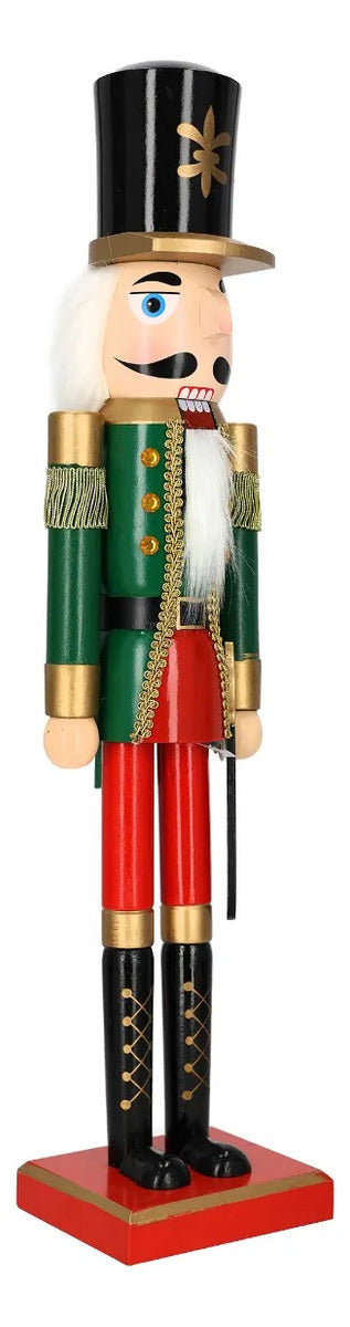Figura Navideña Cascanueces Soldado con Barba Blanca 52 Cm