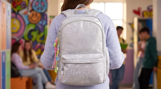 Mochila Escolar Lluvia Gris Plata Repelente Al Agua Premium