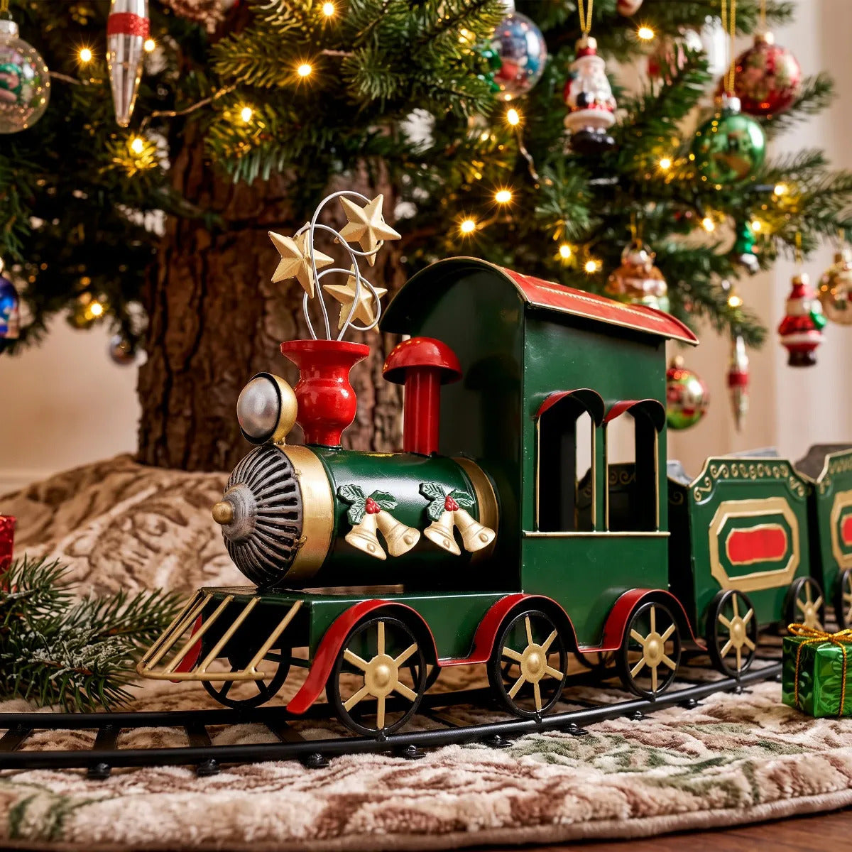 Reno Decorativo Navidad candi toys Con Vagones Dorados 77 Cm