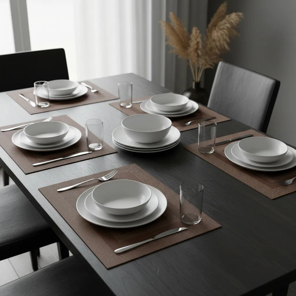Manteles Individuales Decorativos 6 Piezas Efecto Satinado