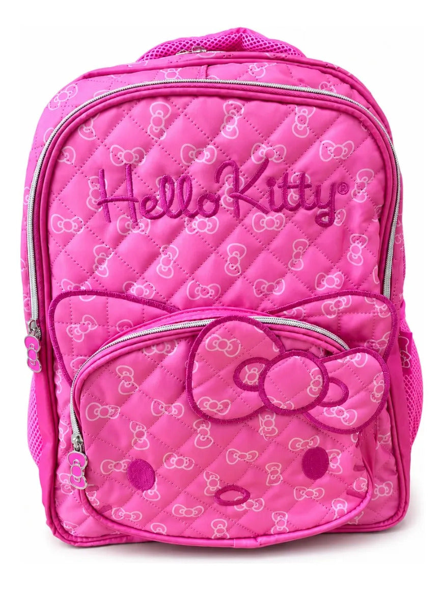 Mochila Primaria Hello Kitty Acolchonada Rosa Con Moños