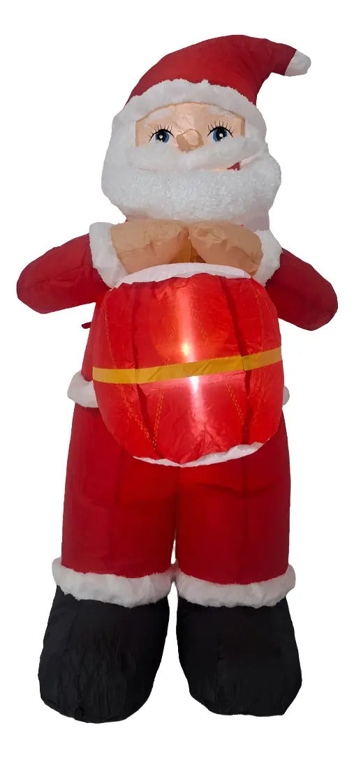 Inflable Navideño Santa Claus Con Regalo Marca Lluvia