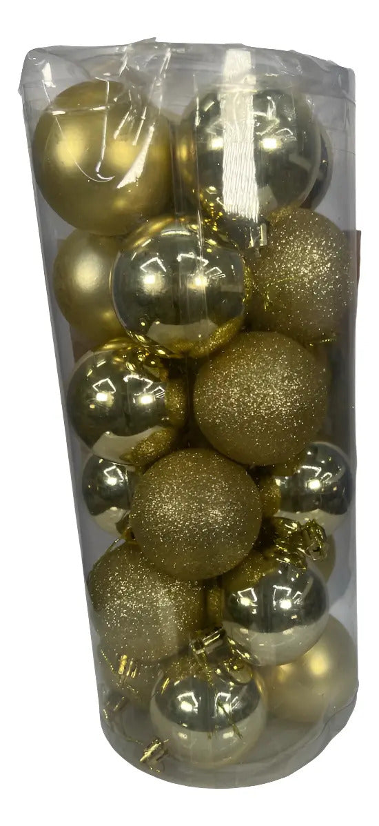 Esferas Doradas Clásicas 6 Cm Para Árbol De Navidad Lluvia