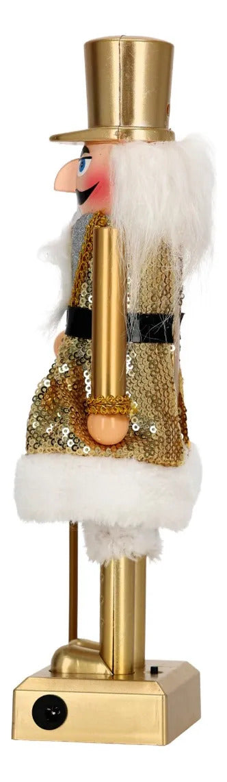 Soldado Cascanueces lluvia Champagne Con Lentejuelas 30 Cm