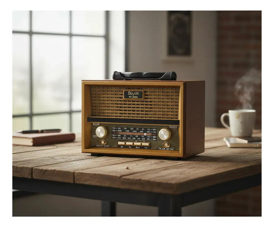Radio Vintage Bluetooth Portátil Am Fm Con Usb Y Micro Sd Marrón