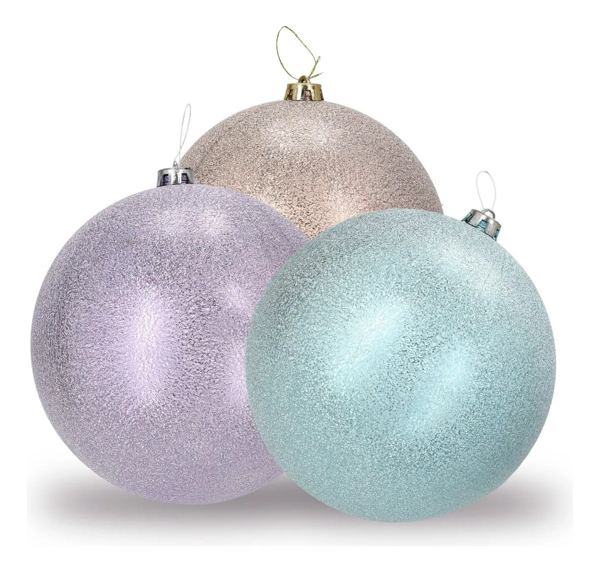 Esferas Lluvia Lavanda, Azul y Rosa Champagne 20 cm