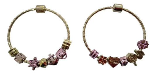 Set Pulseras Y Collar Charms Candy Toys 41 Piezas
