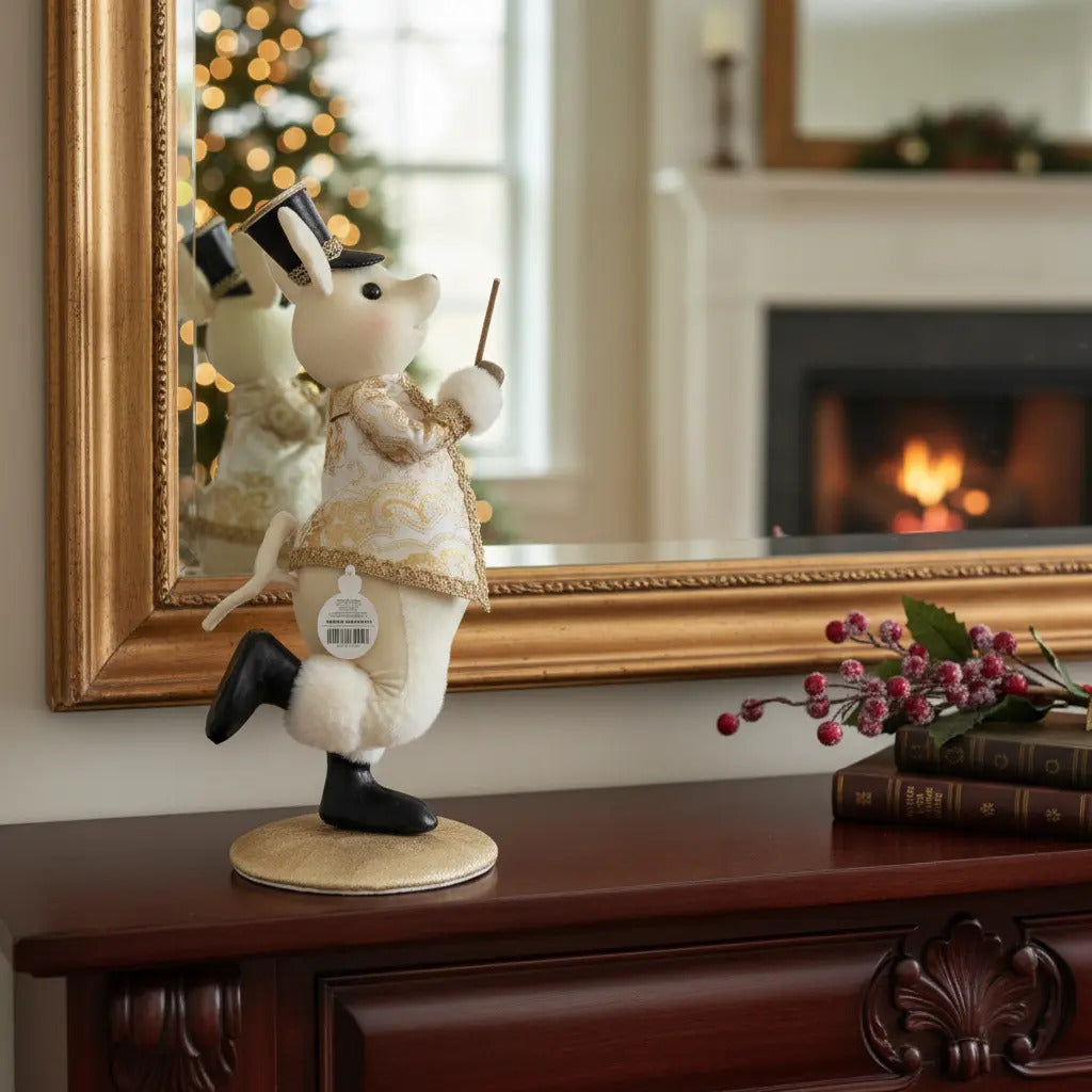 Muñeco Navideño Ratón Director De Orquesta 51x25x20 Cm