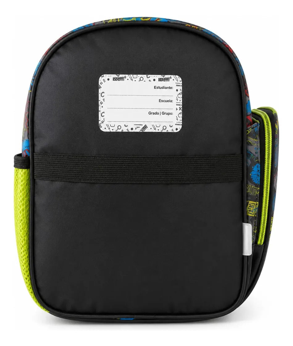 Lonchera Escolar Yadatex Bart Simpson Negra Y Verde Neon