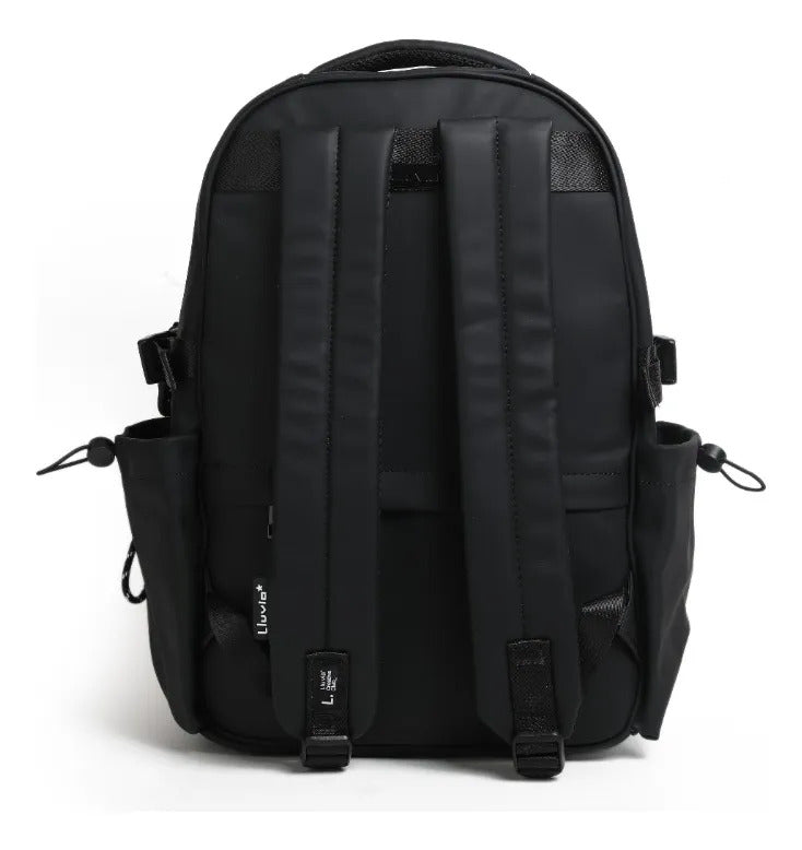 Set De Mochila Lluvia Negra Estilo Urbano Tres Piezas