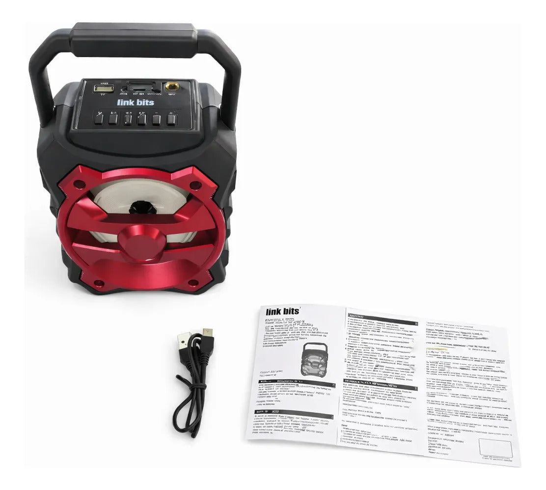 Bocina Bluetooth Compacta Con Asa Radio Fm Recargable