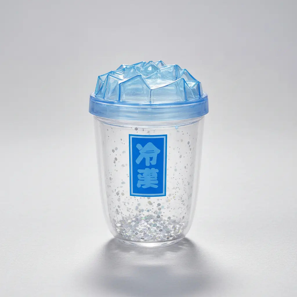 Vaso 450 Ml Con Glitter Suelto Tapa Hielo Diseño Creativo