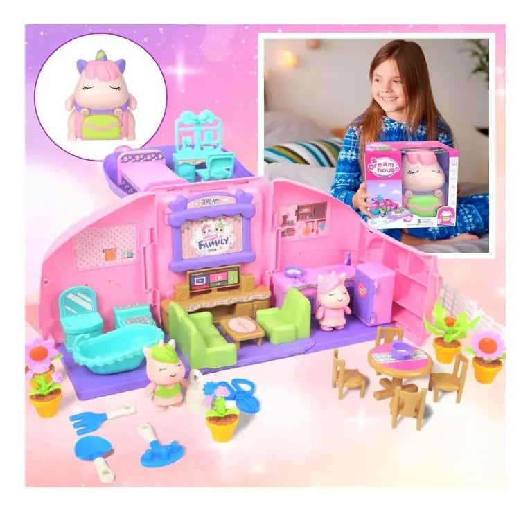Mochila Casa De Unicornios Candy Toys Con Sonido 40 Piezas