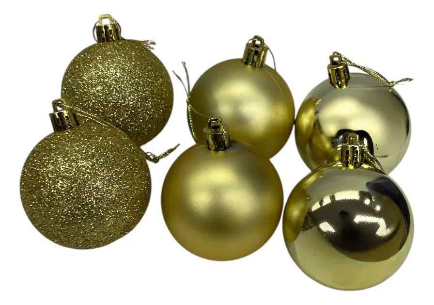 Esferas Navideñas Set De 6 Piezas  Disponibles En 7 Colores