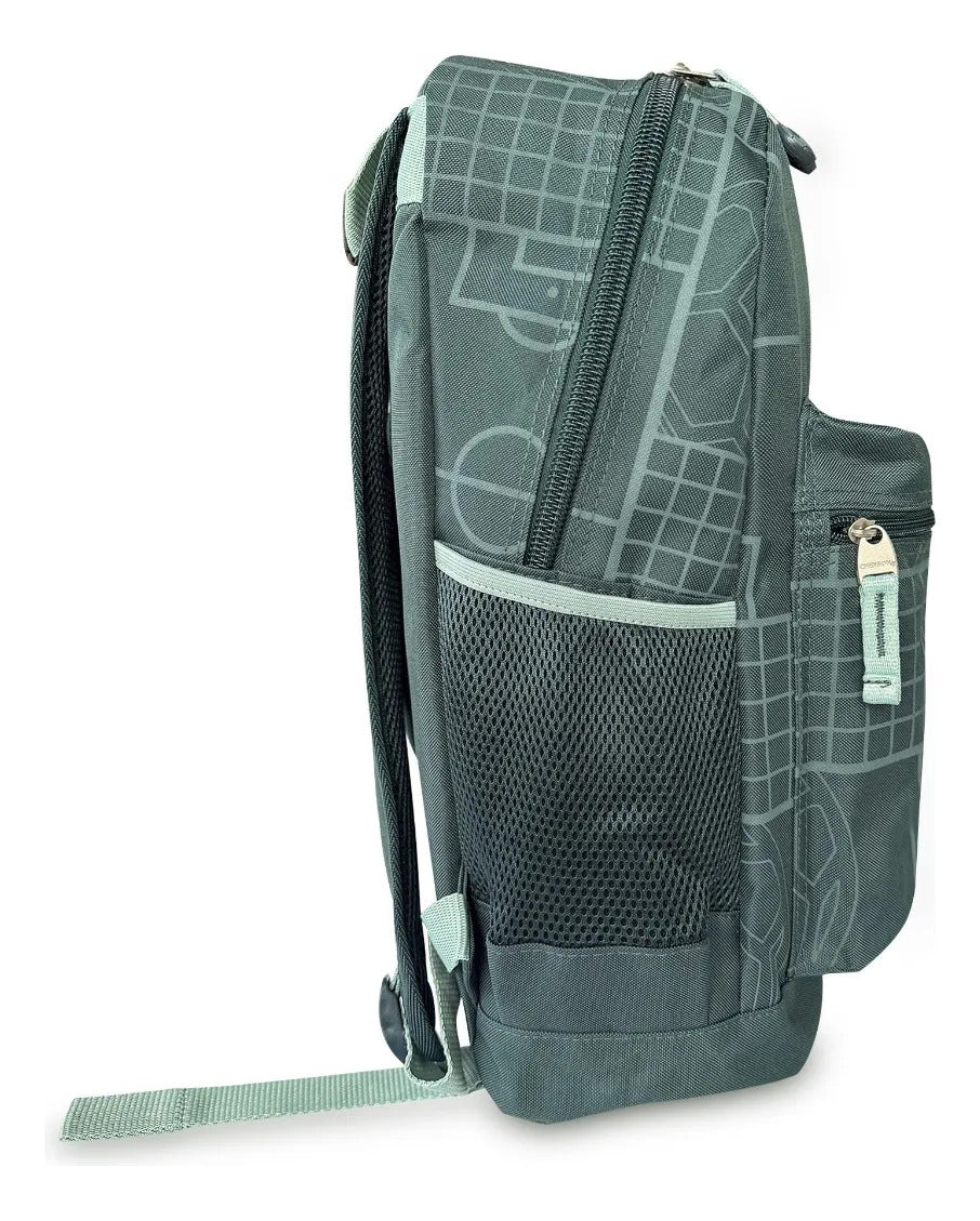 Mochila Escolar Chenson Verde Oscuro Diseño Balón de Fútbol