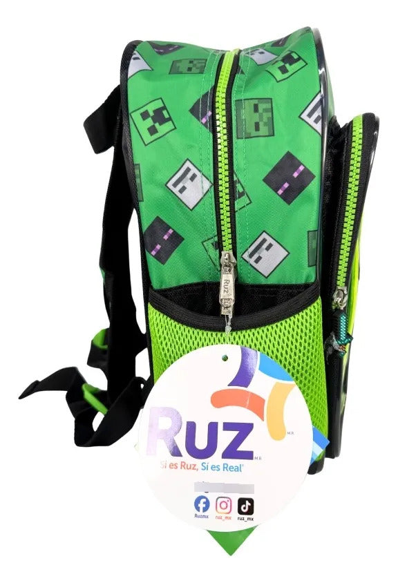 Mochila Kinder Marca Ruz Minecraft Mine Diversión Pixel