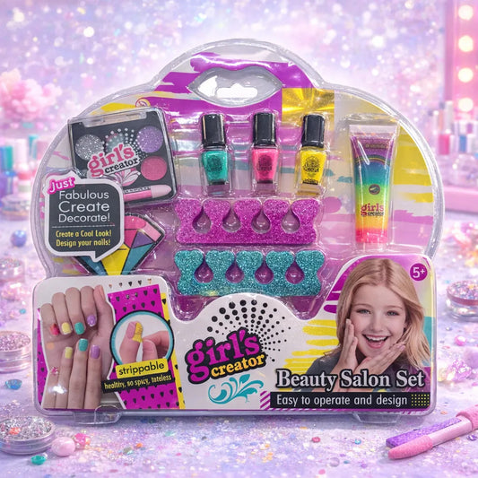 Set De Uñas Candy Toys 8 Piezas Con Maquillaje Y Gloss