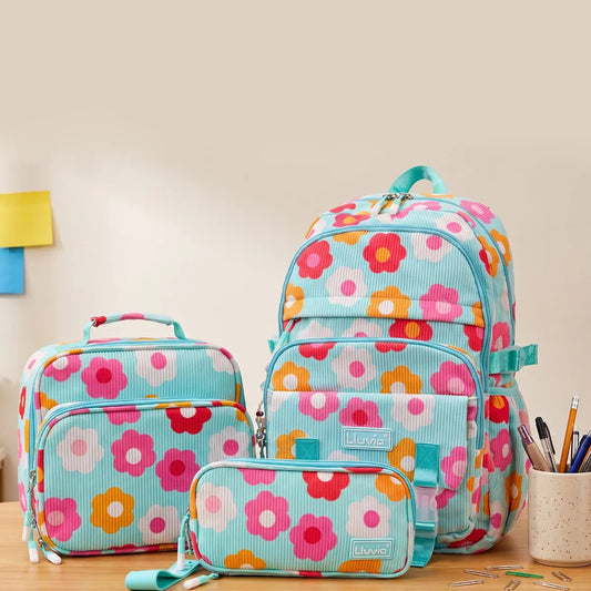 Set Escolar Lluvia Verde con Diseño Floral
