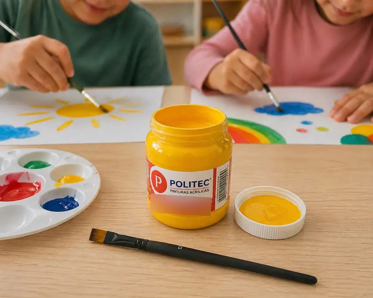 Pintura Acrílica Politec 250 Ml Amarillo Multi Superficie