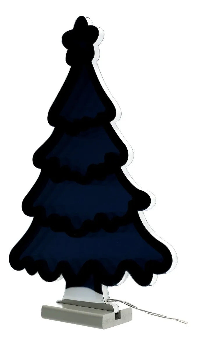 Figura Navideña Lluvia Árbol Verde 132 Luces 45 cm