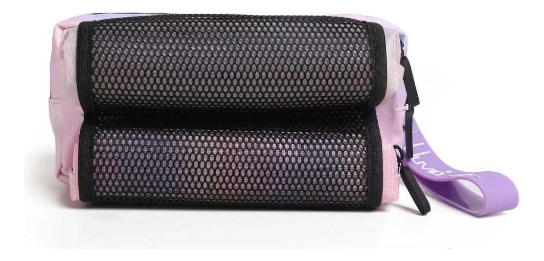 Set De Mochila Lluvia 3 Piezas Con Lonchera Y Lapicera Lila