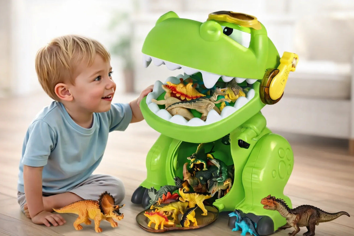 Juguete Dino Organizador Candy Toys Con Luz Y Compartimiento