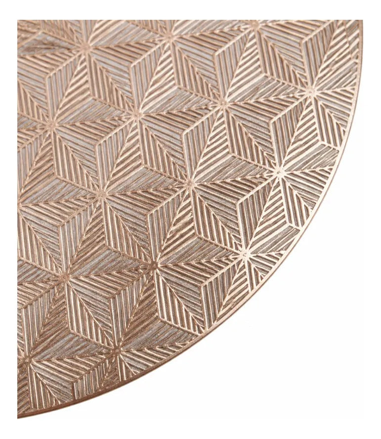 Manteles De Mesa Redondos Metálicos 6 Piezas Dos Colores
