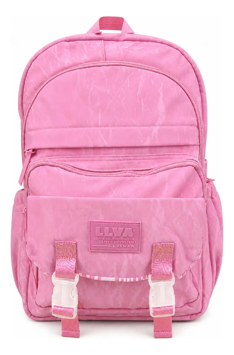 Mochila Lluvia Rosa Marmoleada Estilo Urbano Juvenil