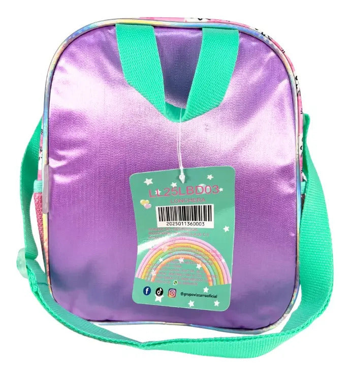 Mochila Primaria Set 3 Piezas Marca Lluvia Gatita Con Lentes