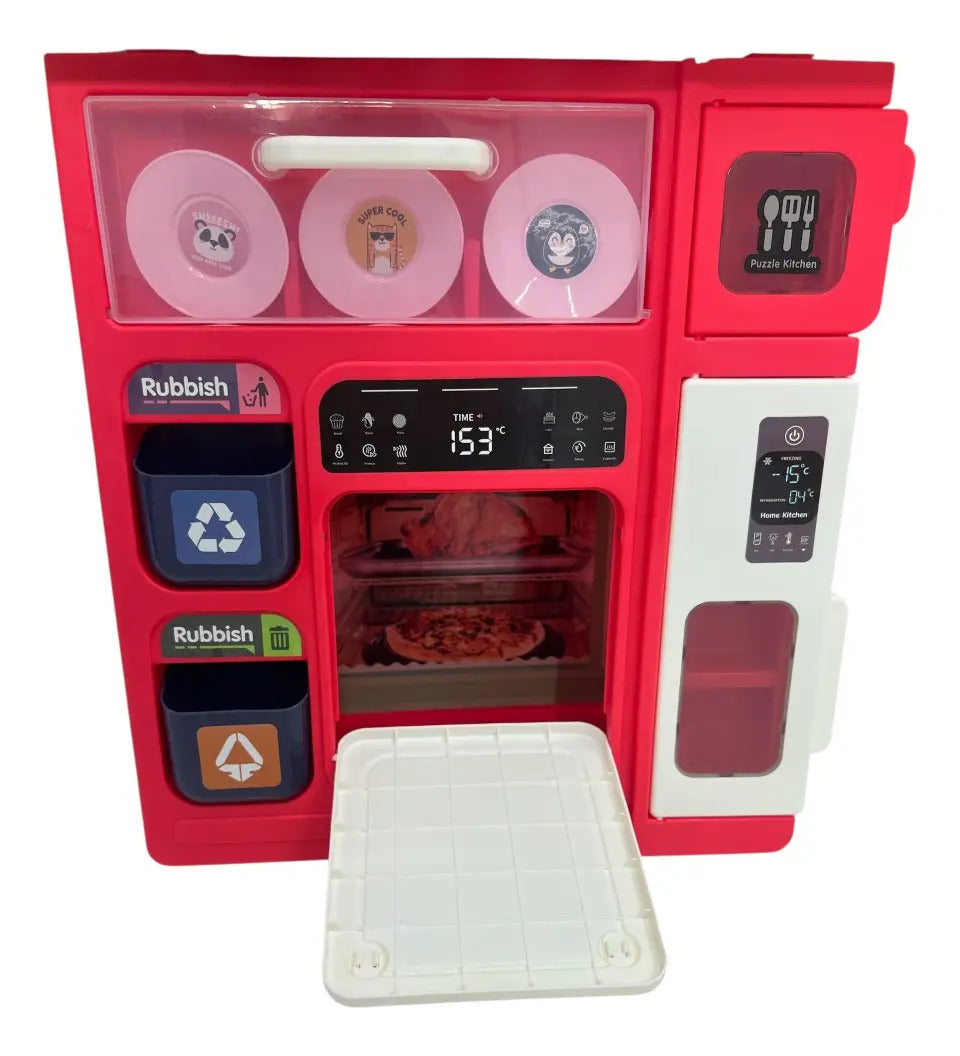Cocina Infantil Marca Candy Toys Rosa Con 101 Piezas