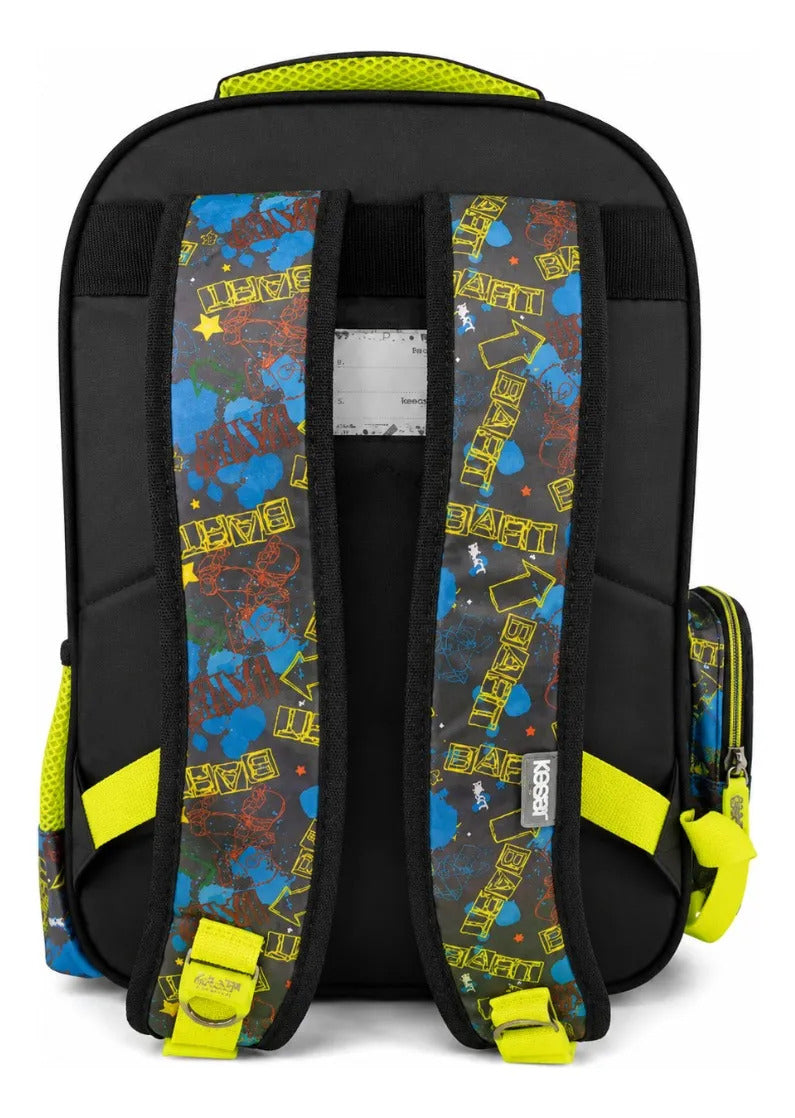Mochila Primaria Bart Simpson Yadatex Negra Con Verde Neón
