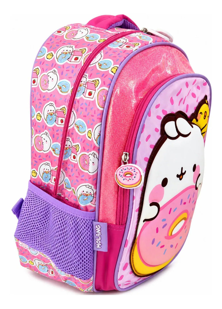 Mochila Escolar Kinder Rosa American Bags Molang Con Dona