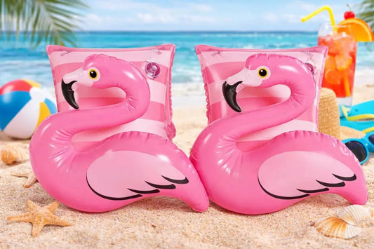 Flotadores Para Brazos Niña 23x15cm Flamingo Y Unicornio Rosa