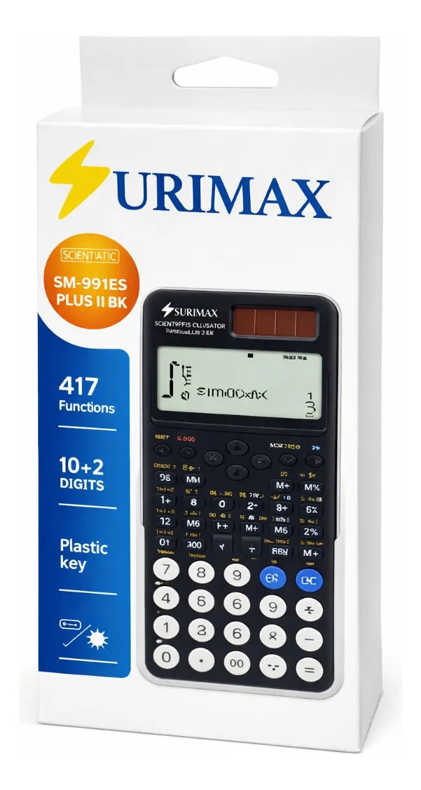 Calculadora Científica Negro Surimax 417 Funciones 2 Líneas