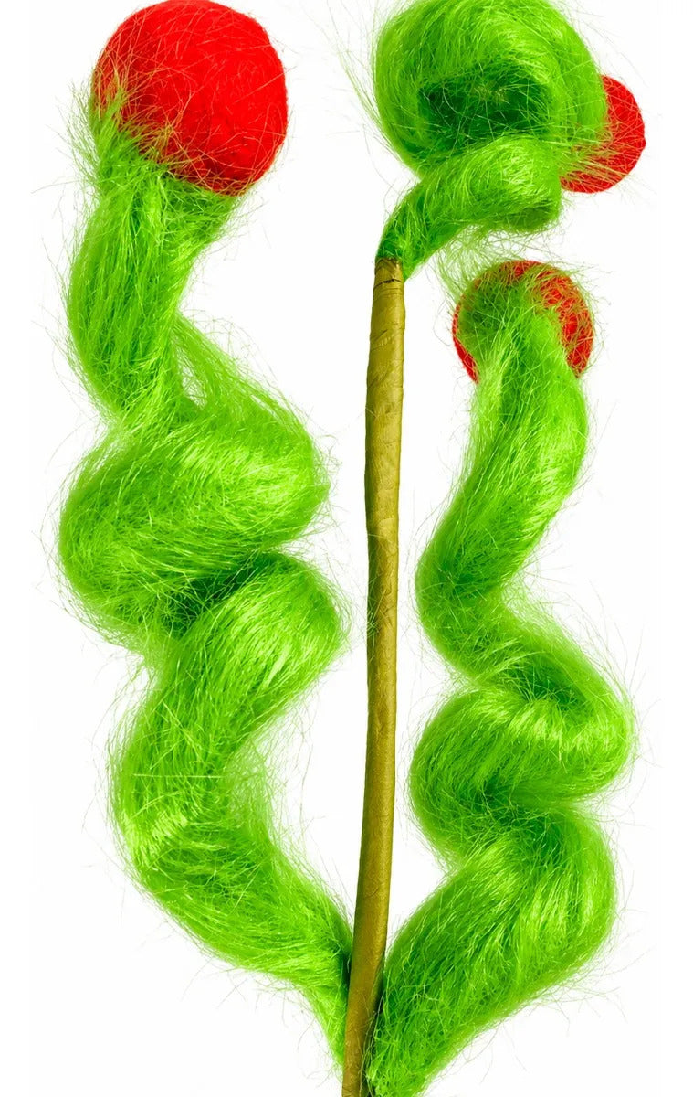 Vara Navideña Lluvia Verde con Curlis y Detalles