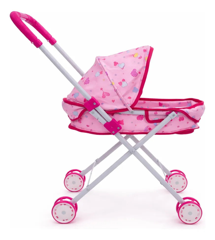 Carreola Para Muñeca Tipo Moisés Con Llanta Doble 56 Cm