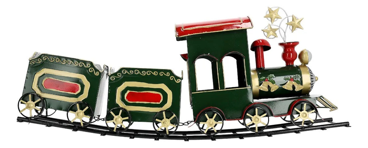 Reno Decorativo Navidad candi toys Con Vagones Dorados 77 Cm