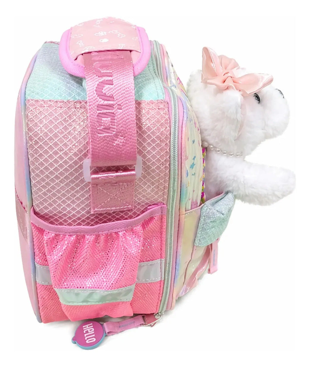 Set De Mochila Primaria Lluvia Diseño Perrito Tres Piezas