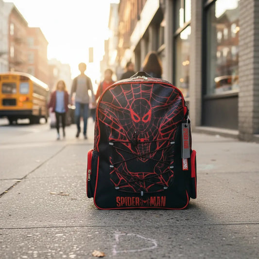 Mochila Ruz Spider Man Escolar Primaria Negro Con Llavero