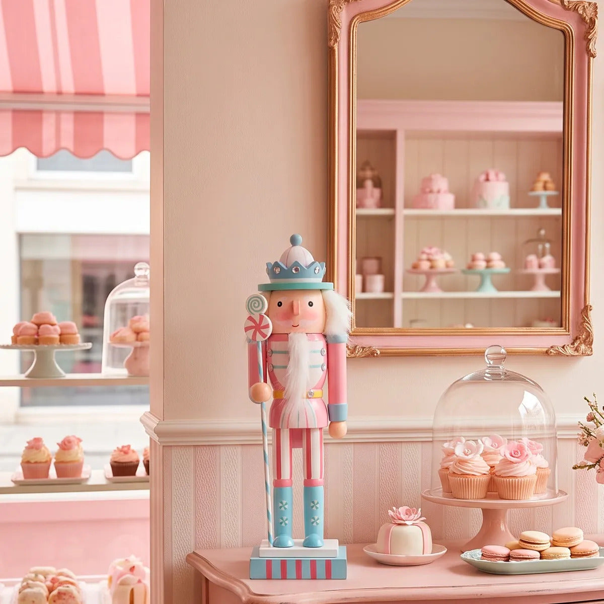 Figura Cascanueces Lluvia Candy Land Colores Pastel 28 Cm