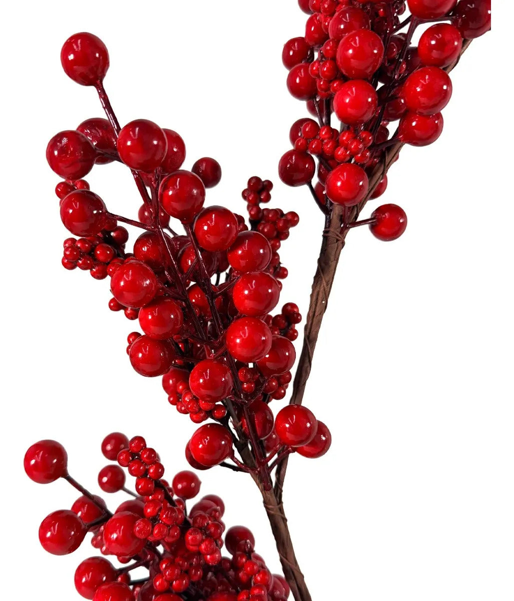 Guía Navideña Lluvia Lights Cerezas Y Bayas Rojas 150 Cm