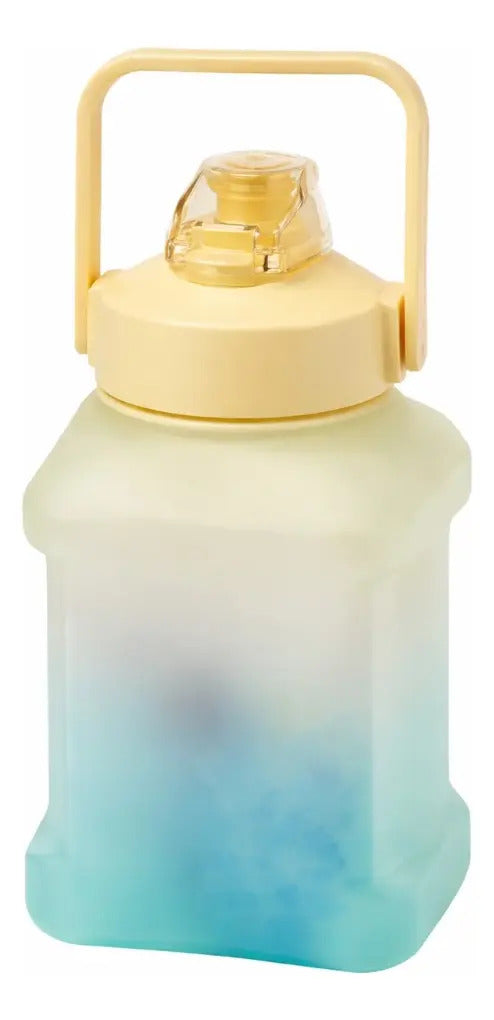 Vaso Grande 1.5 L Diseño Difuminado Con Popote Y Correa