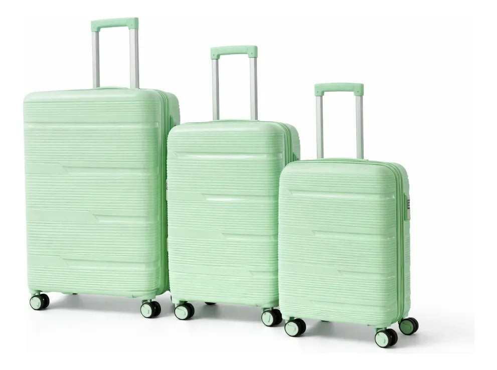 Juego De 3 Maletas Lluvia Color Verde Diseño Elegante