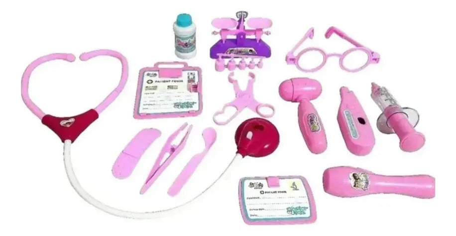 Set Doctor Infantil 15 Piezas Estetoscopio Con Luz Y Sonido