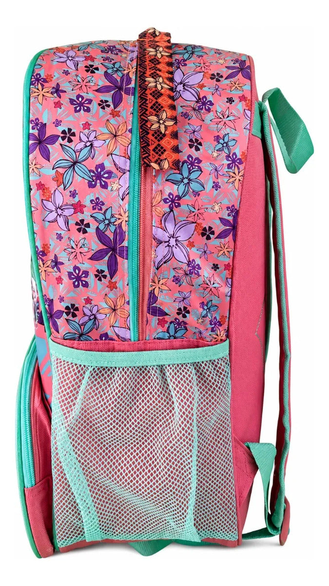 Mochila Escolar Ruz Princesa Moana Durazno Con Verde Menta