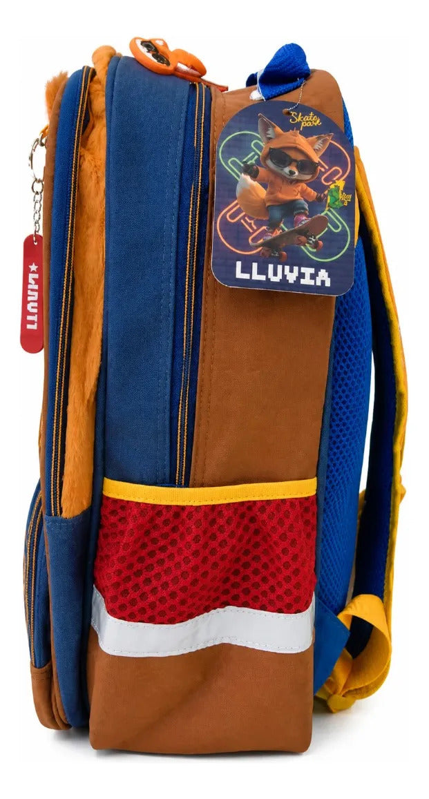 Mochila Escolar Lluvia Street Art Zorro Con Spinner Y Luz